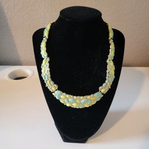 Banana Republic Green & Turquoise on Gold Necklace